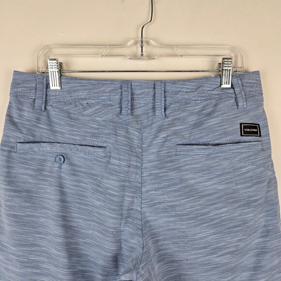 Volcom Mens Shorts Size 32‎ Blue Striped Casual Hybrid Beach Outdoor Skater - Picture 12 of 12